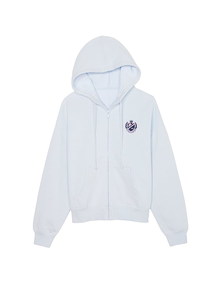 Victoria's Secret PINK Hydrangea Blue Zip Up Fleece Hoodie - Image 3 of 3