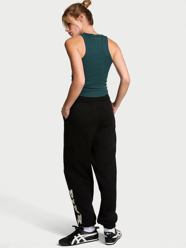 Victoria's Secret PINK Black Cuffed Fleece Jogger - Image 2 of 4 Victoria's Secret PINK Black Cuffed Fleece Jogger - Image 2 of 4