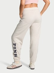 Victoria's Secret PINK Heather Oatmeal Beige Cuffed Fleece Jogger - Image 2 of 4