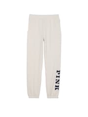 Victoria's Secret PINK Heather Oatmeal Beige Cuffed Fleece Jogger - Image 3 of 4