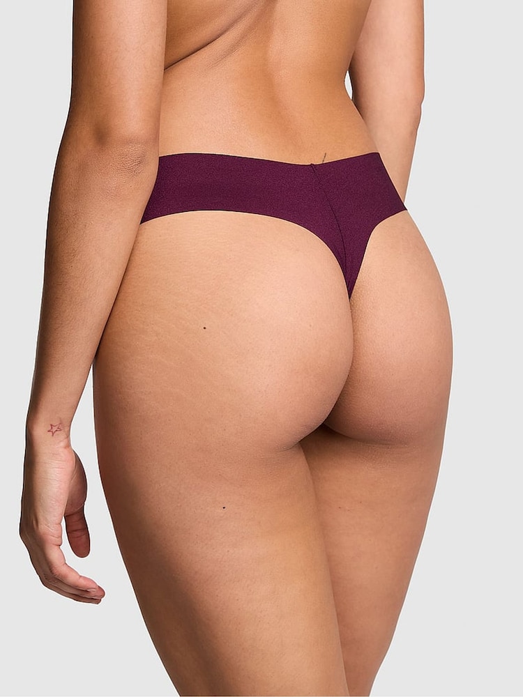 Victoria's Secret PINK Purple Rose Thong No Show Lace Trim Hipster Knickers - Image 2 of 3
