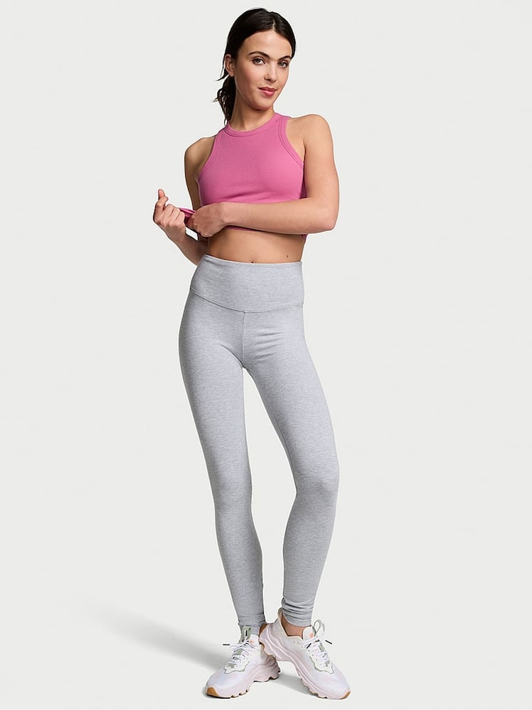 Victoria's Secret PINK Grey Heather Cotton Leggings - Image 1 of 3