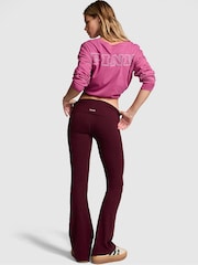 Victoria's Secret PINK Purple Rose Cotton Foldover Flare Leggings - Image 2 of 3