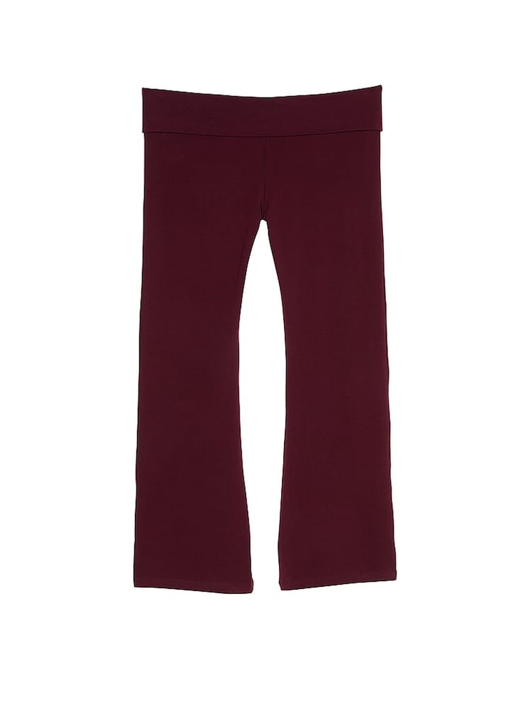 Victoria's Secret PINK Purple Rose Cotton Foldover Flare Leggings - Image 3 of 3