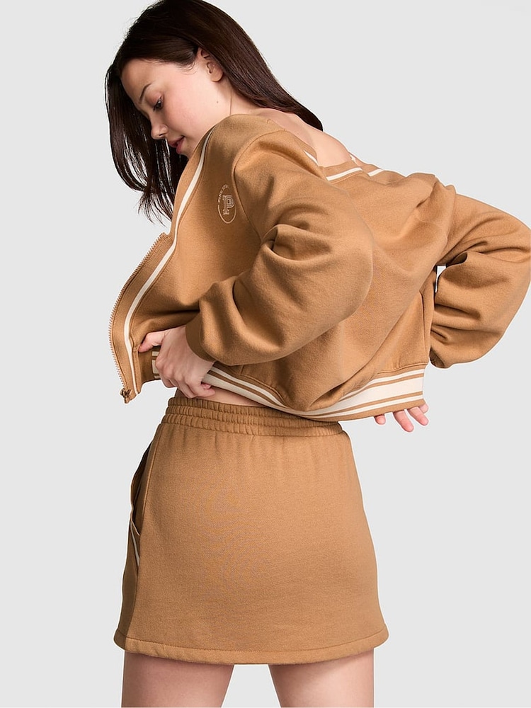 Victoria's Secret PINK Toffee Brown Knitted Fleece Skort - Image 2 of 3