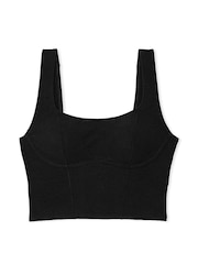 Victoria's Secret PINK Black Cotton Scoop Sports Bra Top - Image 3 of 3
