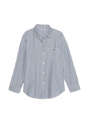Victoria's Secret PINK Green Forest Stripe Cotton Oversized Night Shirt - Image 3 of 3