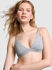 Victoria's Secret PINK Grey Heather Cotton Triangle Bralette - Image 1 of 3