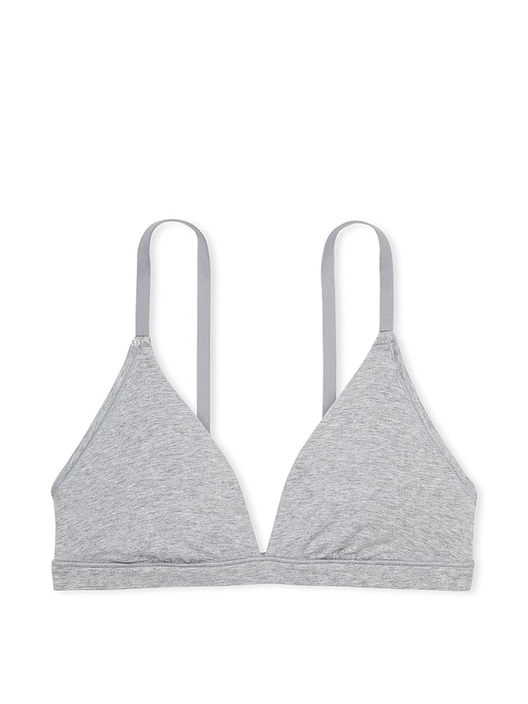 Victoria's Secret PINK Grey Heather Cotton Triangle Bralette - Image 3 of 3 Victoria's Secret PINK Grey Heather Cotton Triangle Bralette - Image 3 of 3