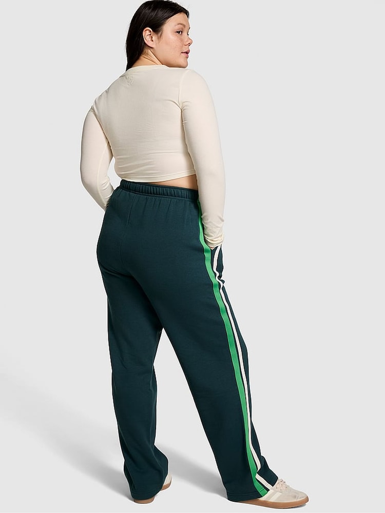 Victoria's Secret PINK Deep Forest Green Wide Leg Fleece Joggers - Image 2 of 3