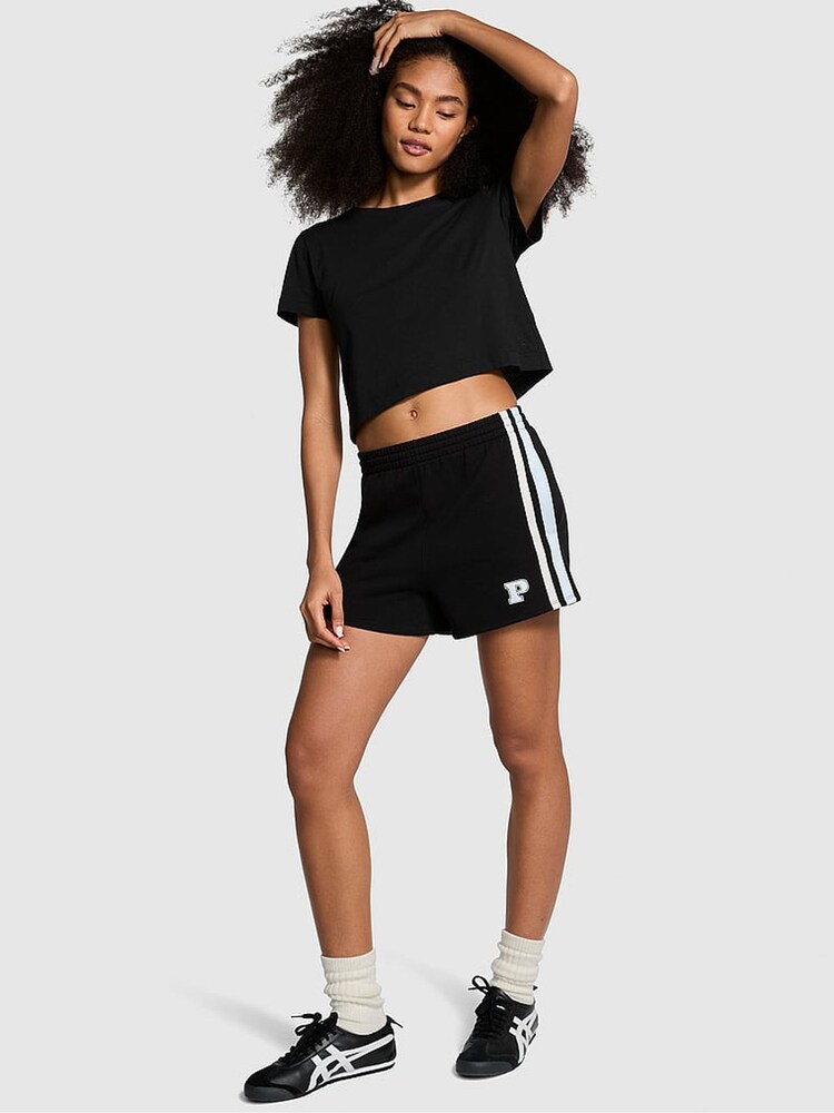 Victoria's Secret PINK Black Fleece Shorts - Image 1 of 3 Victoria's Secret PINK Black Fleece Shorts - Image 1 of 3