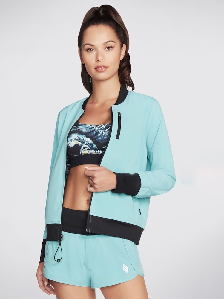 Skechers Blue Palm Breeze Reversible Bomber Jacket - Image 1 of 4