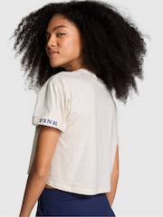 Gemêleerd lichtbeige - Victoria's Secret PINK - Oversized cropped T-shirt met korte mouwen - Image 2 of 3