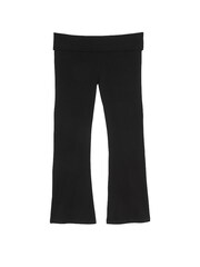 Victoria's Secret PINK Black Diamante Cotton Foldover Flare Leggings - Image 3 of 3