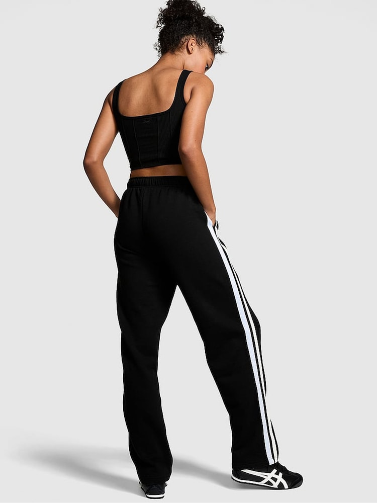 Victoria's Secret PINK Black Wide Leg Fleece Joggers - Image 2 of 5
