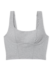 Victoria's Secret PINK Medium Heather Grey Cotton Scoop Sports Bra Top - Image 3 of 3
