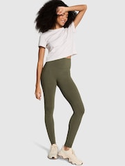 Victoria's Secret PINK Olive Green Cotton Leggings - Image 1 of 3