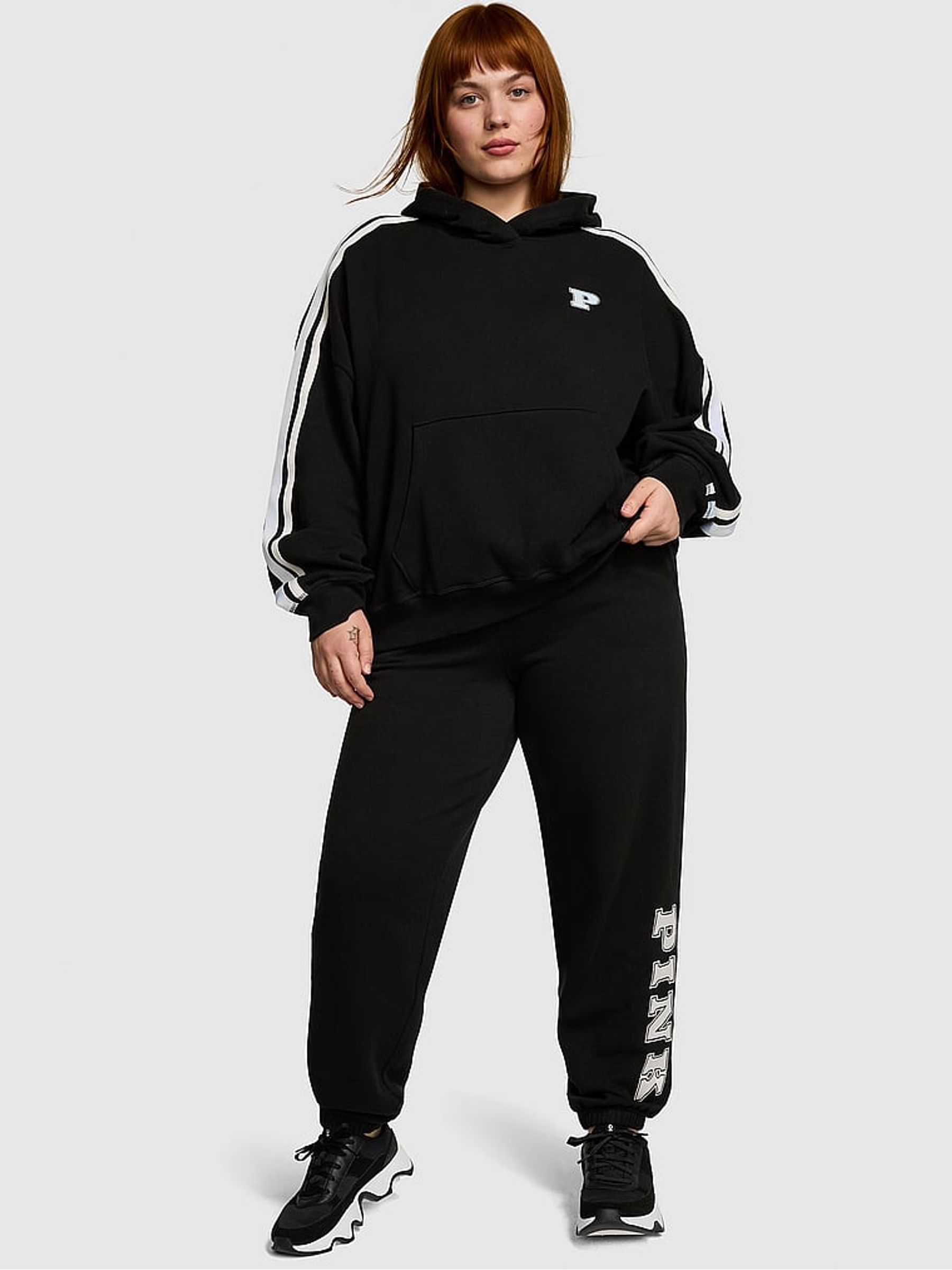 Buy Victoria's Secret PINK Black Pullover Fleece Hoodie from the