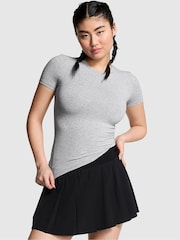 Victoria's Secret PINK Grey Heather Cotton T-Shirt - Image 1 of 3