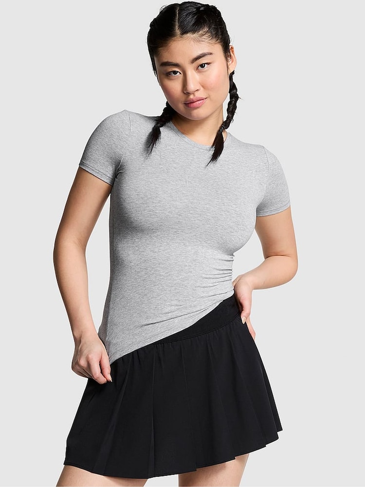 Victoria's Secret PINK Grey Heather Cotton T-Shirt - Image 1 of 3