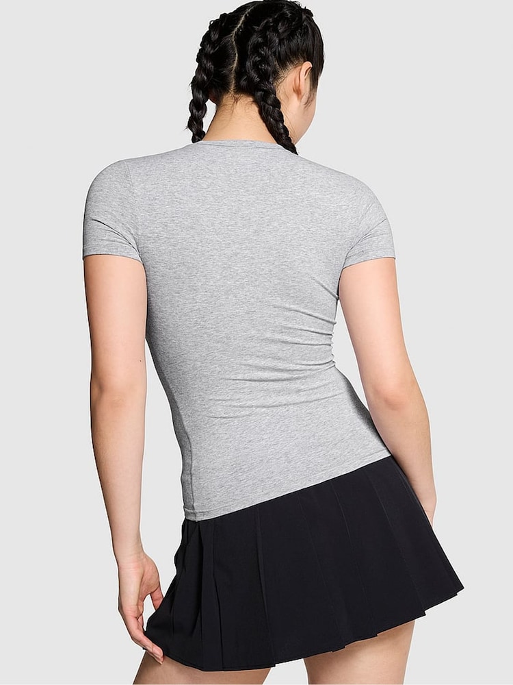 Victoria's Secret PINK Grey Heather Cotton T-Shirt - Image 2 of 3