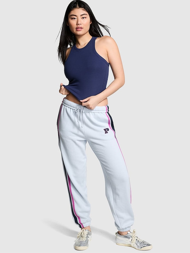 Victoria's Secret PINK Hydrangea Blue Cuffed Fleece Joggers - Image 1 of 4