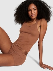 Victoria's Secret PINK Nude Caramel Cotton Pyjama Vest Top - Image 1 of 4