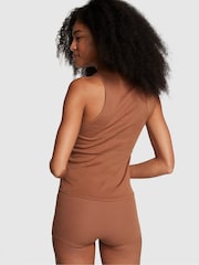 Victoria's Secret PINK Nude Caramel Cotton Pyjama Vest Top - Image 2 of 4