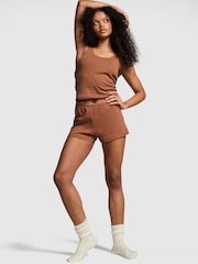 Victoria's Secret PINK Nude Caramel Cotton Pyjama Vest Top - Image 3 of 4