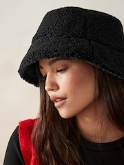 Black Reversible Borg Bucket Hat - Image 3 of 6