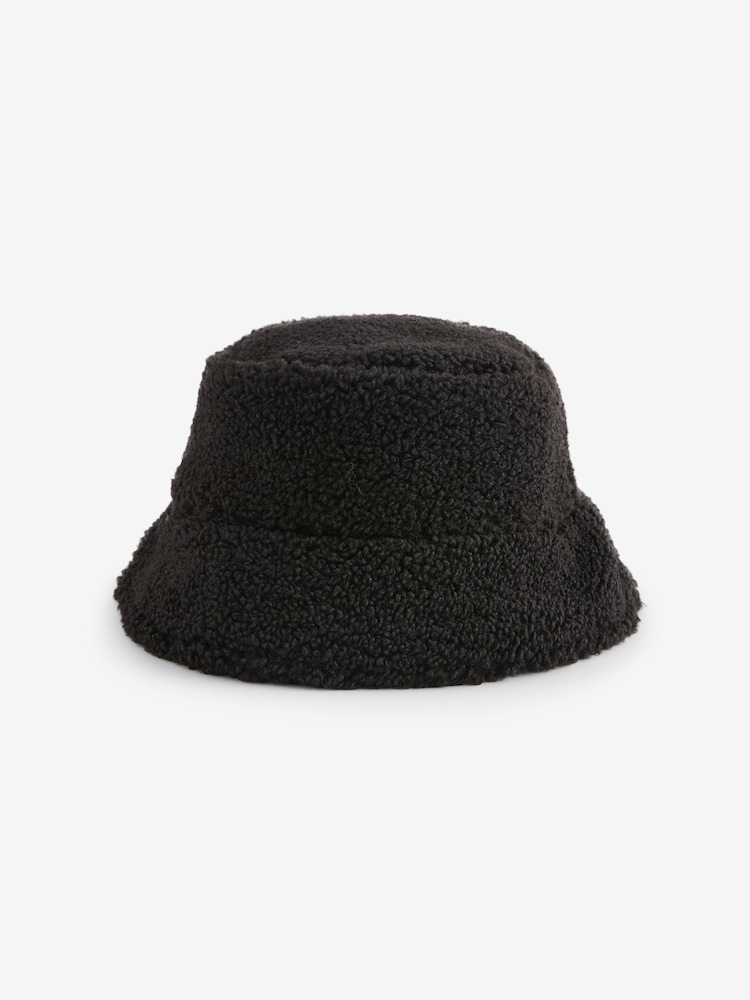 Black Reversible Borg Bucket Hat - Image 5 of 6