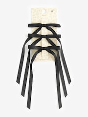 Black Mini Bow Hair Clips 3 Pack - Image 2 of 3
