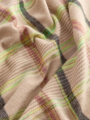 Lime Green / Camel Check Midweight Scarf - Image 6 of 7