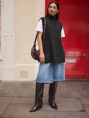 Chocolate Brown Scallop Knit Tank - Image 2 of 8