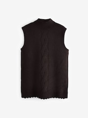 Chocolate Brown Scallop Knit Tank - Image 7 of 8