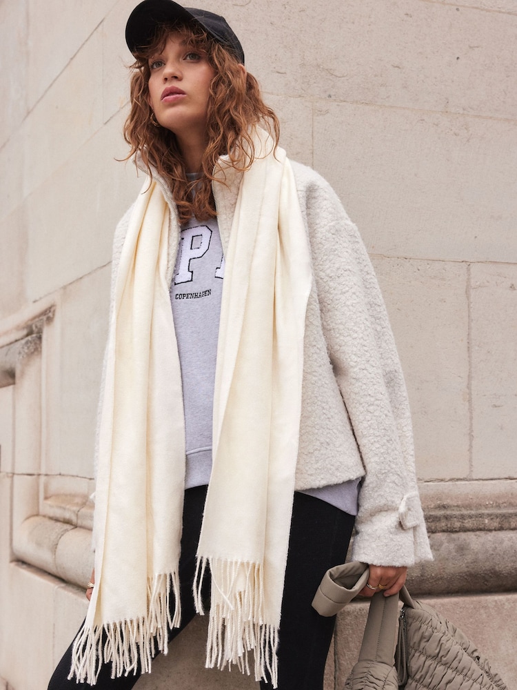 Ecru Cream Super Soft Midweight Scarf - Image 1 of 7