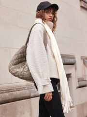 Ecru Cream Super Soft Midweight Scarf - Image 4 of 7