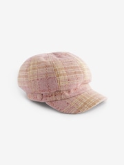 Pink/Beige Baker Boy 100% Cotton Hat - Image 4 of 5