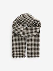 Black/White Gingham Midweight Scarf - Image 3 of 5