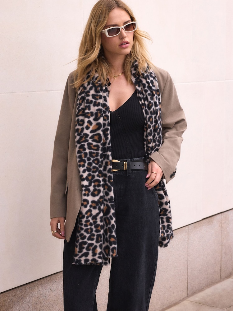 Leopard Midweight Scarf - Image 1 of 4