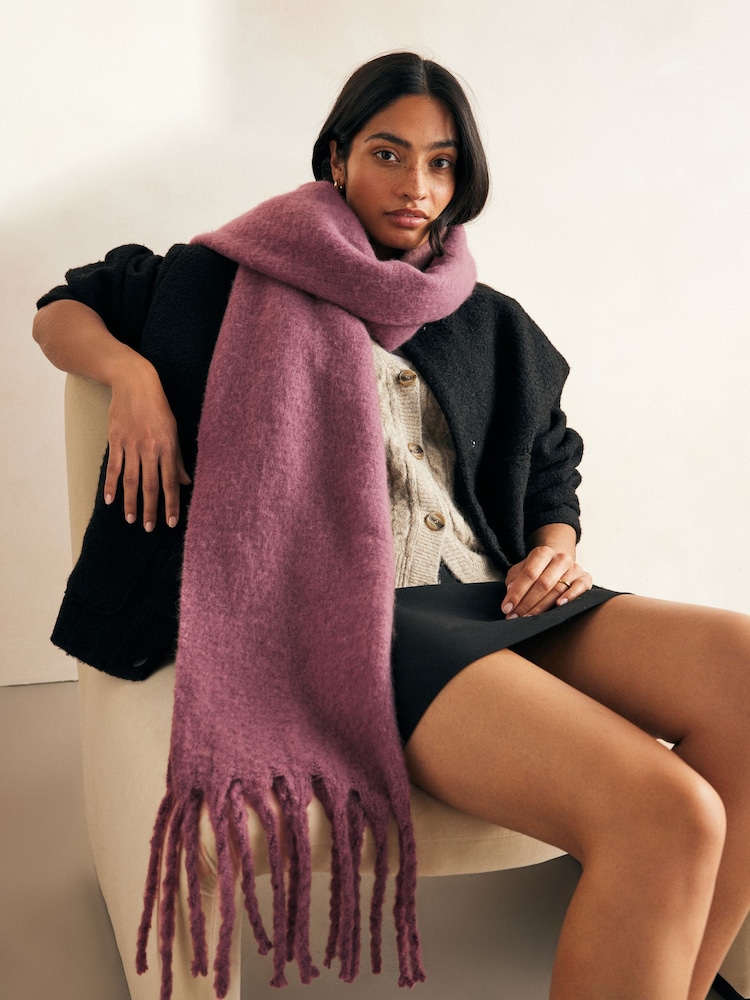 Mauve Purple Heavyweight Blanket Scarf - Image 1 of 5