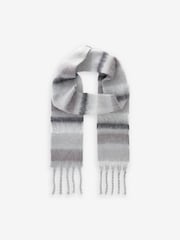 Grey Stripe Skinny Heavyweight Blanket Scarf - Image 6 of 8