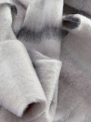 Grey Stripe Skinny Heavyweight Blanket Scarf - Image 7 of 8