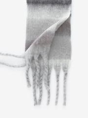 Grey Stripe Skinny Heavyweight Blanket Scarf - Image 8 of 8