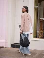 Oatmeal Roll Neck Shirt Back Poncho - Image 3 of 7