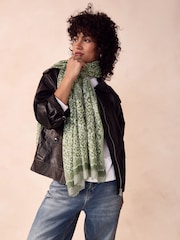 Sage Green Leopard Lightweight Scarf - Image 1 of 6