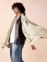 Sage Green Leopard Lightweight Scarf - Image 2 of 6