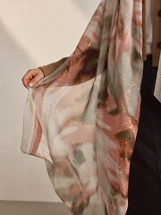 Pink Marble Plisse Lightweight Scarf - Image 3 of 7