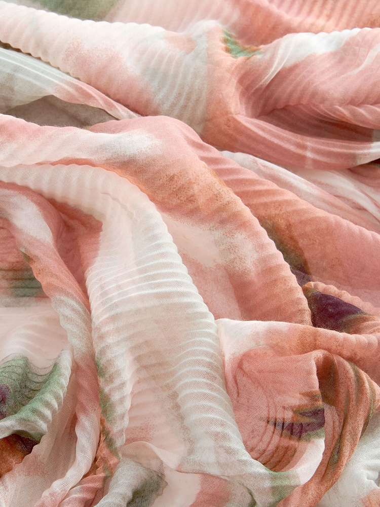 Pink Marble Plisse Lightweight Scarf - Image 7 of 7