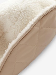 Ecru Cream Reversible Borg Bucket Hat - Image 7 of 7